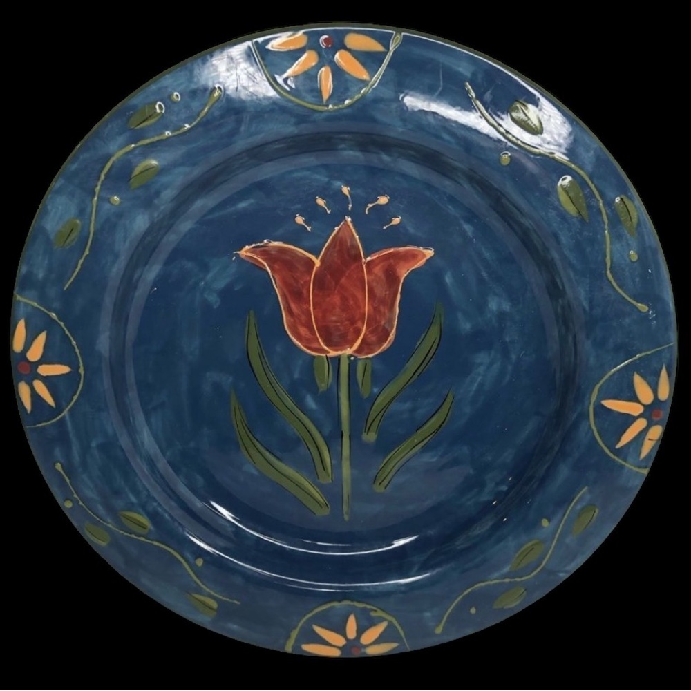 Certified International Susan Winget Blue 11 7/16” SAVANNAH Dinner Plate in EUC